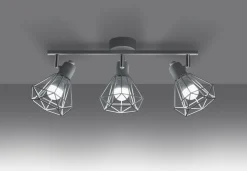 Deckenstrahler 3-flammig E27 Weiß 52 cm Retro verstellbar