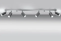 Deckenstrahler 6-flammig GU10 118 cm Chrom Metall