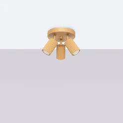 Deckenstrahler 3-flammig GU10 Ø 19,5 cm klein rund in Gold