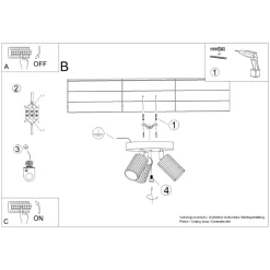 Deckenstrahler 3-flammig GU10 Ø 19,5 cm klein rund in Gold