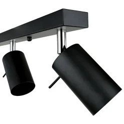 Deckenstrahler 4-flammig GU10 80 cm lang Schwarz Metall