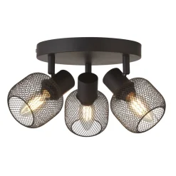 Deckenstrahler 3-flammig Schwarz E14 D: 36 cm Metall