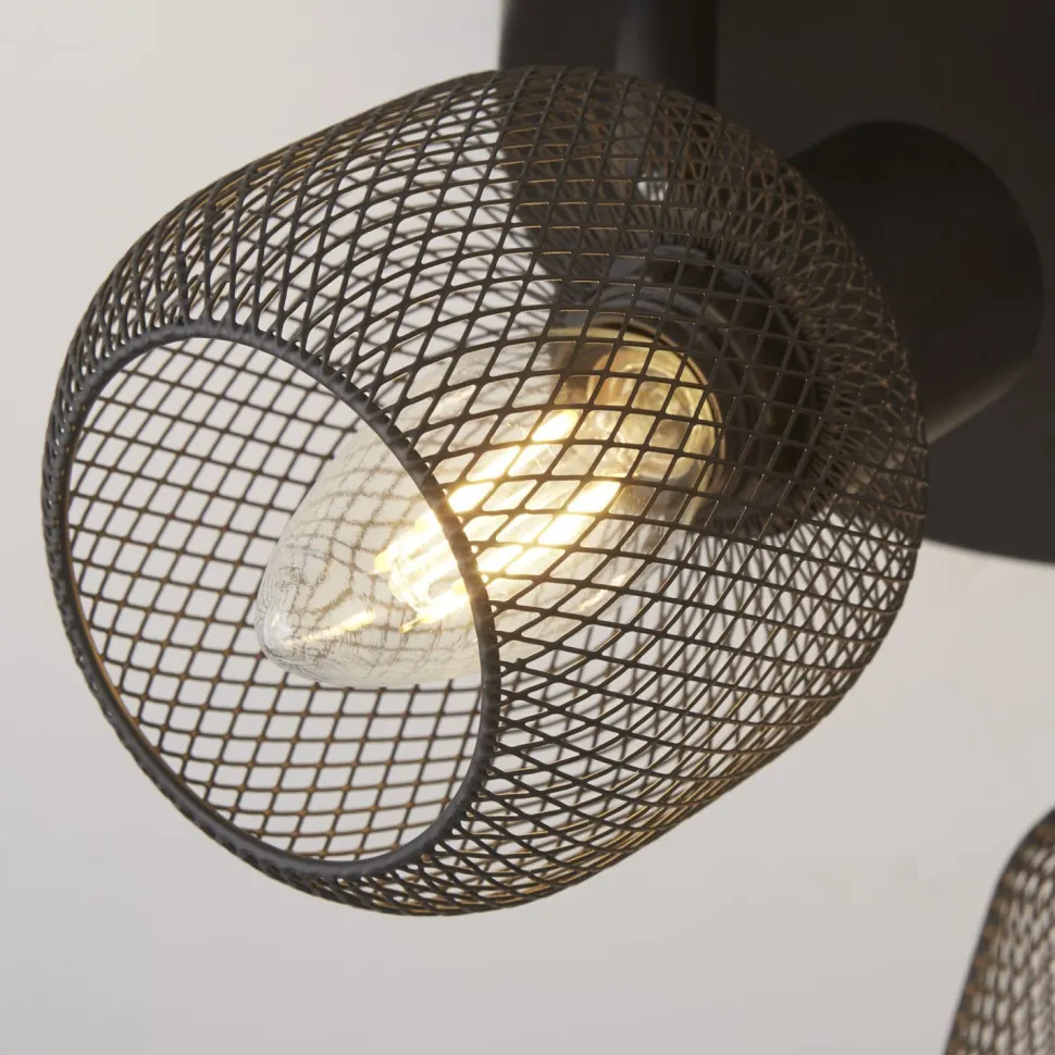 Deckenstrahler 3-flammig Schwarz E14 D: 36 cm Metall