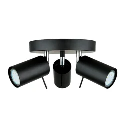 Deckenstrahler 3-flammig Schwarz Metall Ø 20 cm GU10