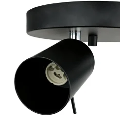 Deckenstrahler 3-flammig Schwarz Metall Ø 20 cm GU10