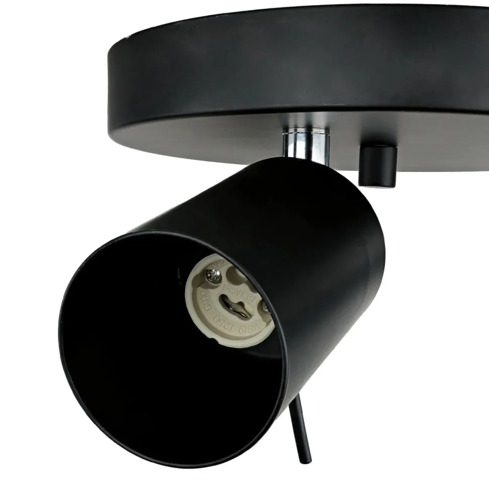 Deckenstrahler 3-flammig Schwarz Metall Ø 20 cm GU10