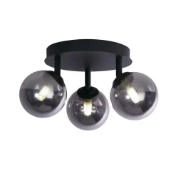Deckenstrahler 3-flammig Schwarz Rauchgrau G9 D: 34 cm