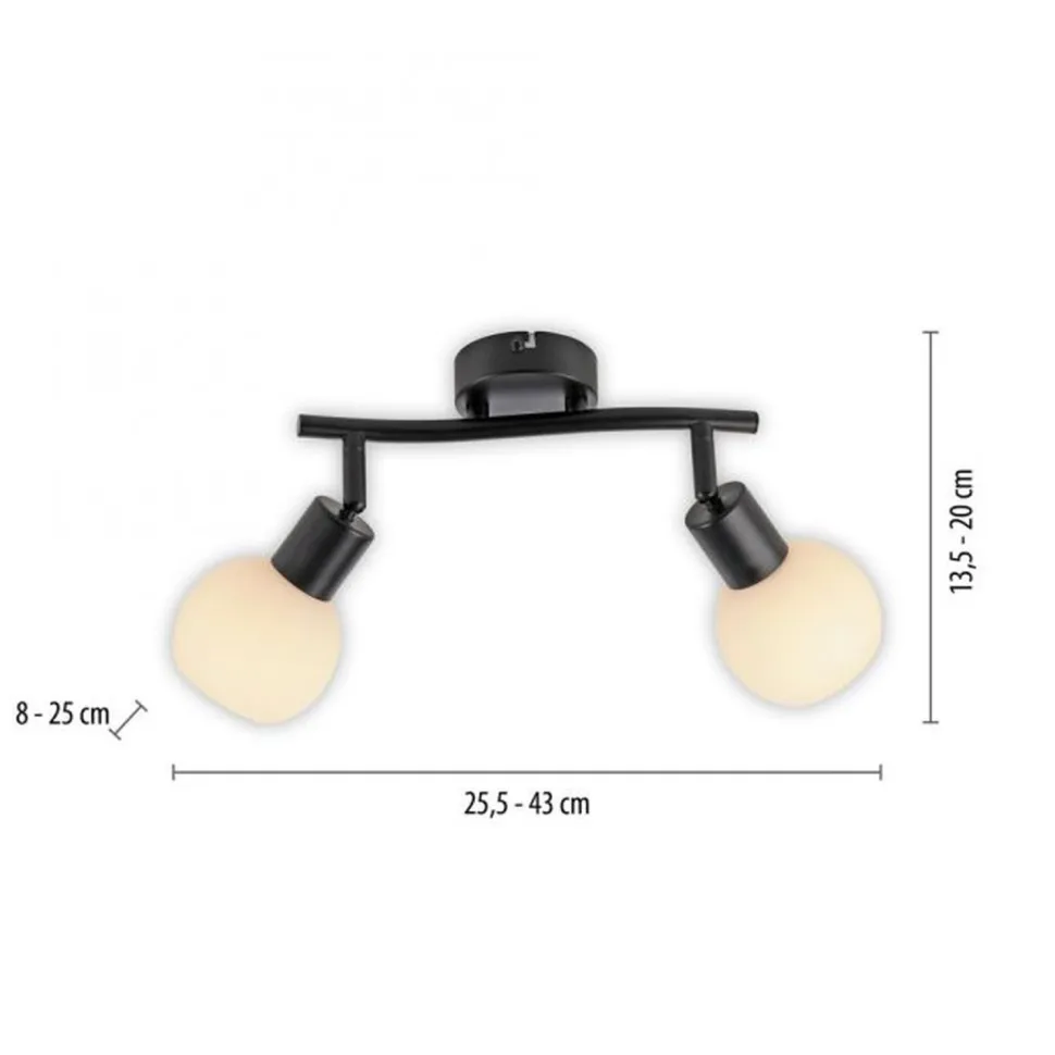 Deckenstrahler Glas Metall 43 cm inkl E14 5 W flexibel