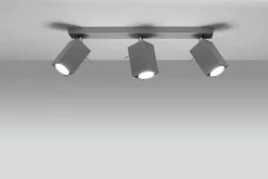 Deckenstrahler Grau Stahl B:45cm eckig 3x GU10 FALERIA