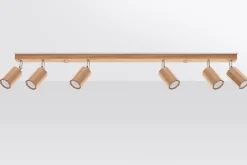 Deckenstrahler Holz 120 cm lang 6x GU10 verstellbar