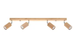 Deckenstrahler Holz 4-flammig 80 cm lang GU10 VESUVIA