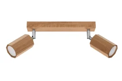 Deckenstrahler Holz länglich 30 cm 2-flammig GU10 Modern
