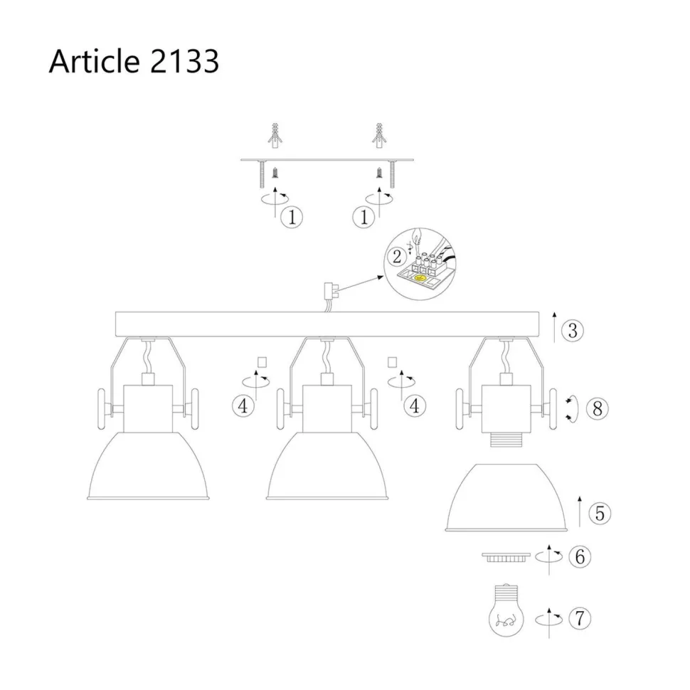 Deckenstrahler Holz Metall Grau 59 cm E27 beweglich