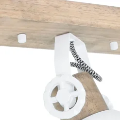 Deckenstrahler Holz Metall Weiß 59 cm E27 beweglich