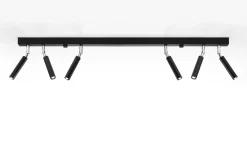 Deckenstrahler Metall 100 cm lang 6-flammig G9 Schwarz