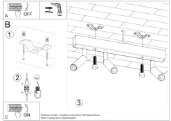 Deckenstrahler Metall 35 cm Weiß verstellbar 3-flammig