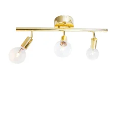 Deckenstrahler Metall 60 cm lang in Messing E27 3-flammig