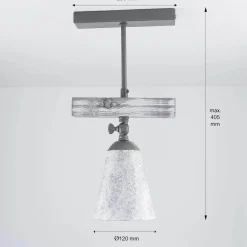 Deckenstrahler Metall Holz in Shabby Weiß Taupe E27