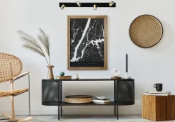 Deckenstrahler Metall Schwarz Gold 100 cm lang