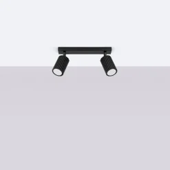 Deckenstrahler Modern B: 30 cm klein 2-flammig GU10 Schwarz