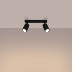 Deckenstrahler Modern B: 30 cm klein 2-flammig GU10 Schwarz