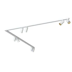 Deckenstrahler Modern 2x 1,5 m 8-flammig GU10 in Weiß Gold