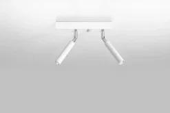 Deckenstrahler SARGAS Weiß 25 cm breit klein 2-flammig