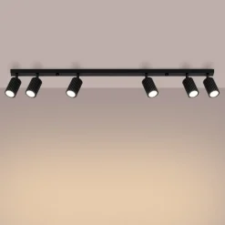 Deckenstrahler Schwarz 117 cm lang flammig GU10 schwenkbar