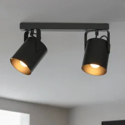 Deckenstrahler Schwarz 2 flmg E27