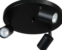 Deckenstrahler Schwarz 3-flammig Metall GU10 Ø 35 cm