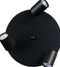 Deckenstrahler Schwarz 3-flammig Metall GU10 Ø 35 cm