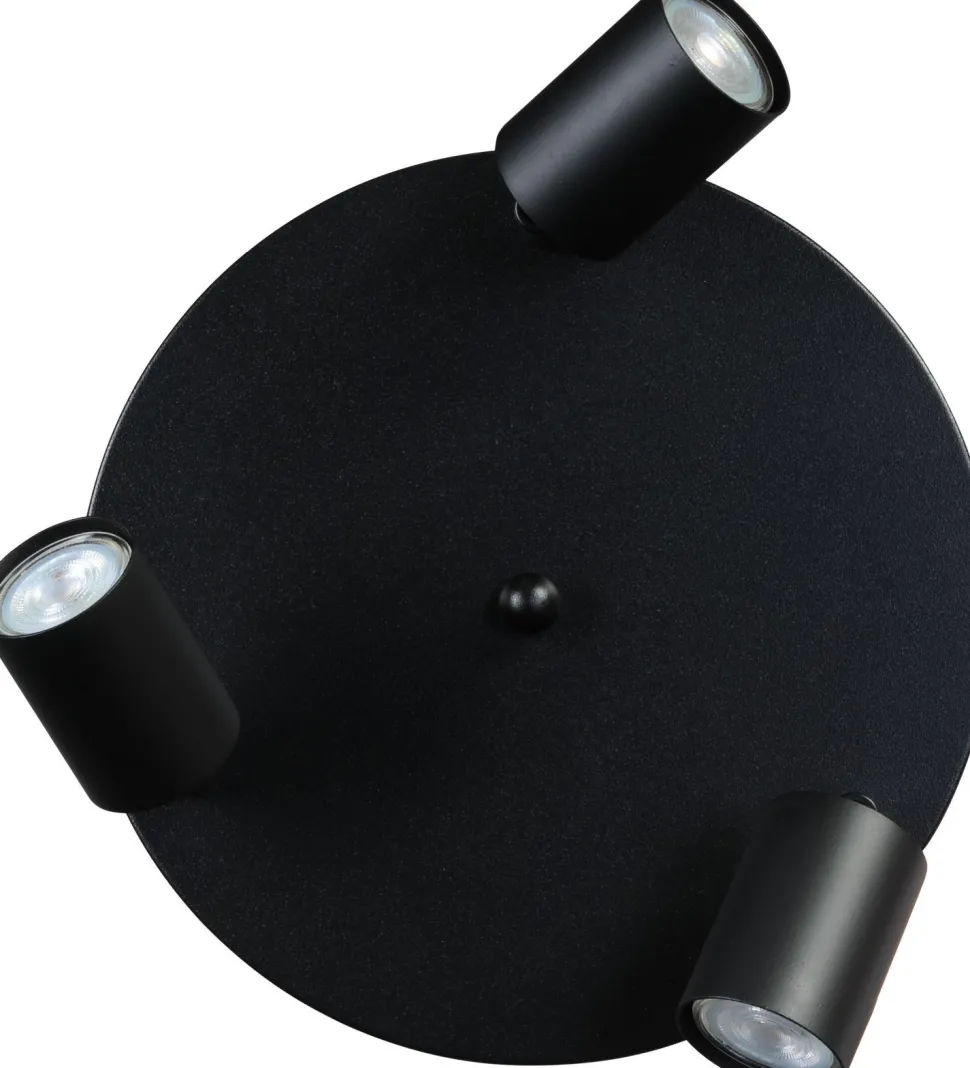 Deckenstrahler Schwarz 3-flammig Metall GU10 Ø 35 cm