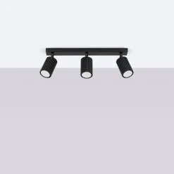 Deckenstrahler Schwarz 3-flammig B: 45 cm schwenkbar GU10