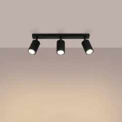 Deckenstrahler Schwarz 3-flammig B: 45 cm schwenkbar GU10