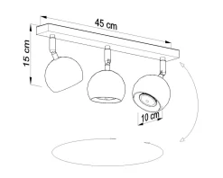 Deckenstrahler Schwarz L:45cm Retro FAVONIA Aufbau