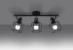 Deckenstrahler Schwarz Metall Retro Design 48 cm lang