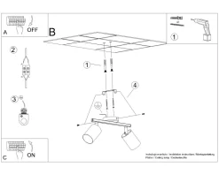 Deckenstrahler Schwarz Metall 2-flammig klein GU10 DALIT