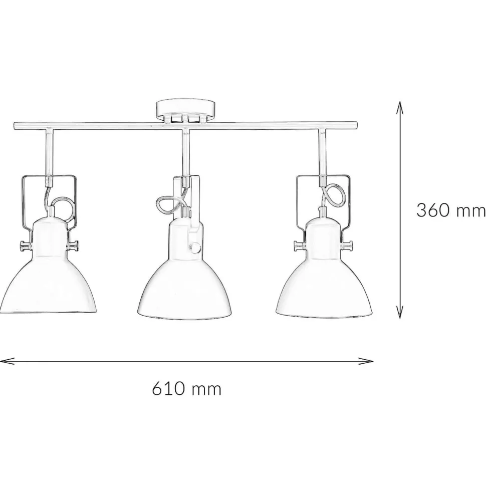 Deckenstrahler Schwarz Metall E14 Retro Wohnzimmer