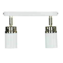 Deckenstrahler Spot Metall Modern Weiß Gold 2-flammig