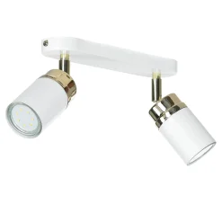 Deckenstrahler Spot Metall Modern Weiß Gold 2-flammig