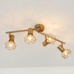 Deckenstrahler Spot Retro Metall in Messing Wohnzimmer