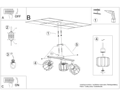 Deckenstrahler Weiß E14 3-flammig Metall Retro TISTA