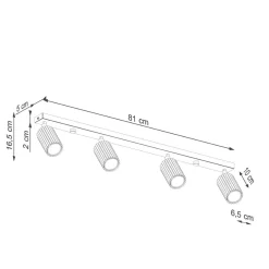 Deckenstrahler Weiß 4-flammig GU10 81 cm lang schwenkbar
