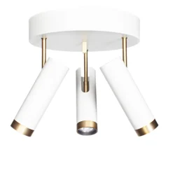 Deckenstrahler Weiß Gold B: 30 cm klein 3-flammig GU10