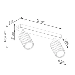 Deckenstrahler Weiß GU10 2-flammig B: 30 cm klein Modern