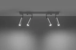 Deckenstrahler Weiß Metall 60 cm lang 4-flammig G9