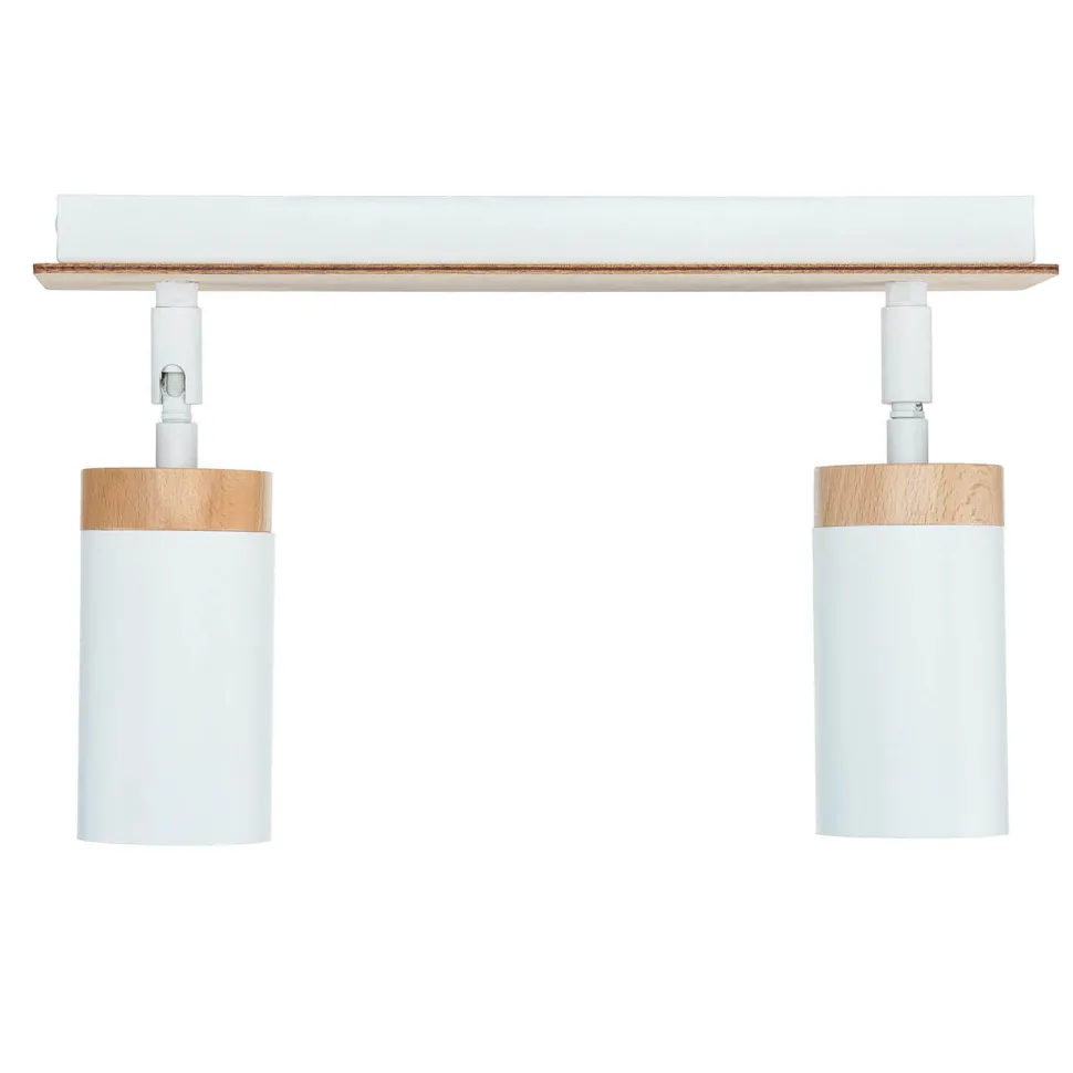 Deckenstrahler Weiß Skandinavisch mit Holz 2x GU10
