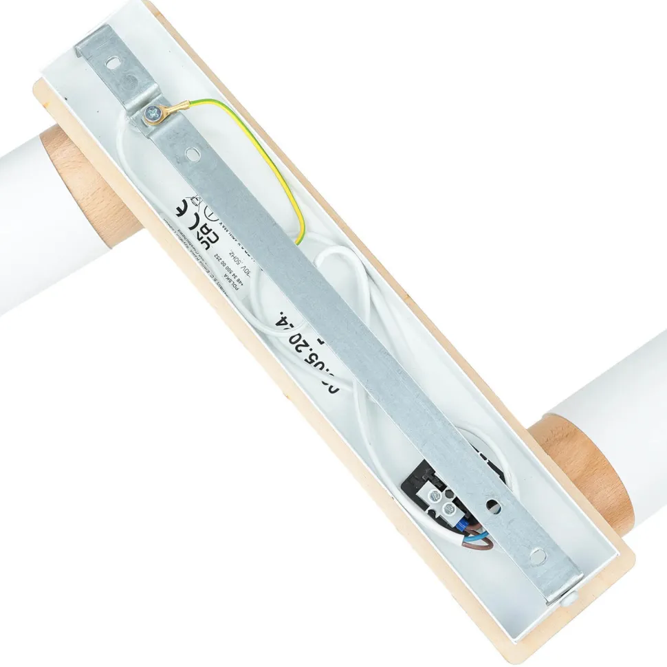 Deckenstrahler Weiß Skandinavisch mit Holz 2x GU10