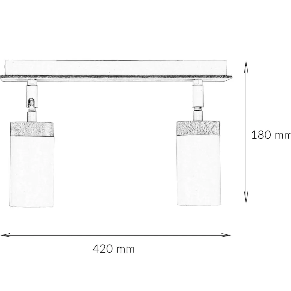 Deckenstrahler Weiß Skandinavisch mit Holz 2x GU10