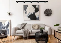 Deckenstrahler Wohnzimmer Metall 180 cm lang Schwarz